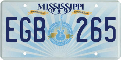 MS license plate EGB265