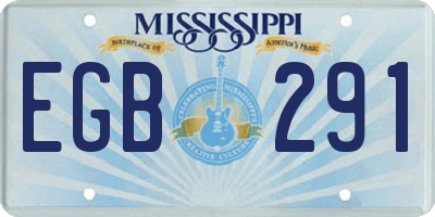 MS license plate EGB291