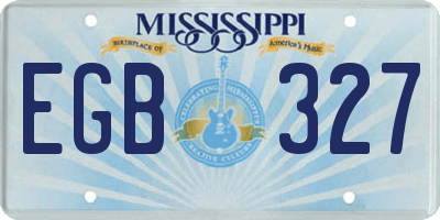 MS license plate EGB327