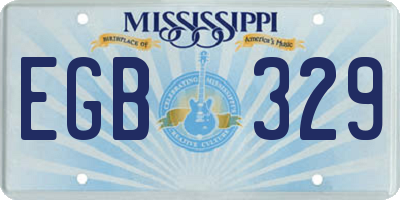MS license plate EGB329