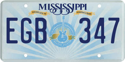 MS license plate EGB347