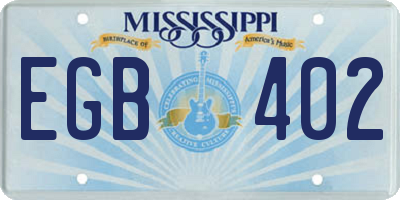 MS license plate EGB402