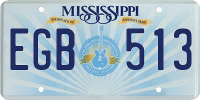 MS license plate EGB513