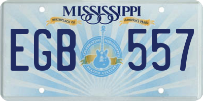 MS license plate EGB557
