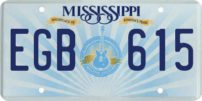 MS license plate EGB615