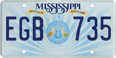 MS license plate EGB735