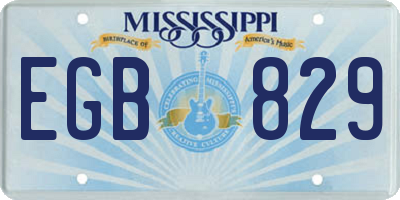 MS license plate EGB829
