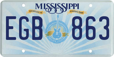 MS license plate EGB863