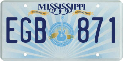 MS license plate EGB871