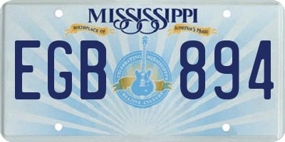 MS license plate EGB894