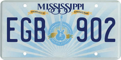 MS license plate EGB902