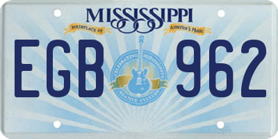 MS license plate EGB962