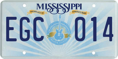 MS license plate EGC014