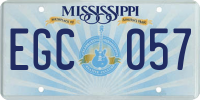 MS license plate EGC057