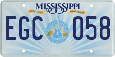MS license plate EGC058