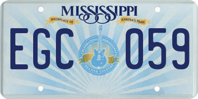 MS license plate EGC059