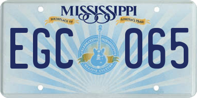 MS license plate EGC065