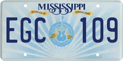 MS license plate EGC109