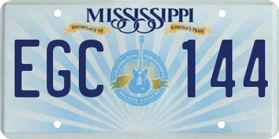 MS license plate EGC144