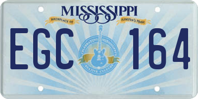 MS license plate EGC164