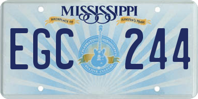 MS license plate EGC244