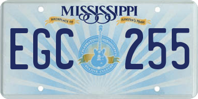 MS license plate EGC255