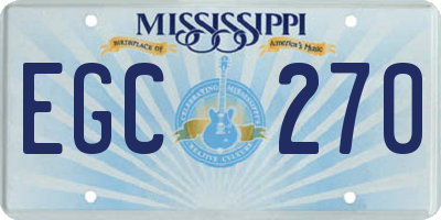 MS license plate EGC270