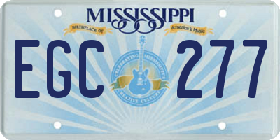MS license plate EGC277