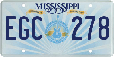 MS license plate EGC278