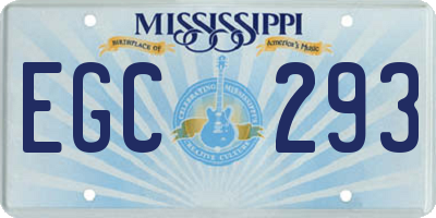 MS license plate EGC293