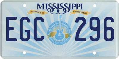 MS license plate EGC296