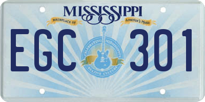 MS license plate EGC301