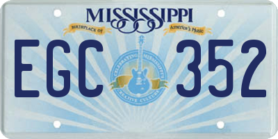 MS license plate EGC352