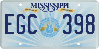 MS license plate EGC398