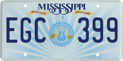 MS license plate EGC399