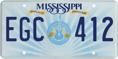 MS license plate EGC412