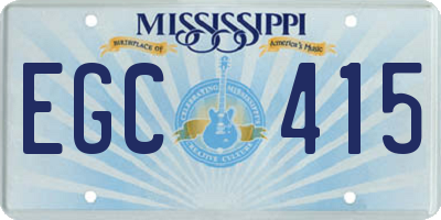 MS license plate EGC415