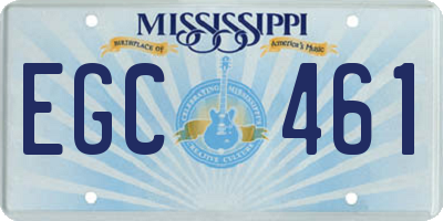 MS license plate EGC461