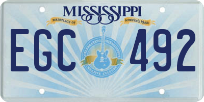 MS license plate EGC492