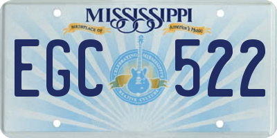 MS license plate EGC522