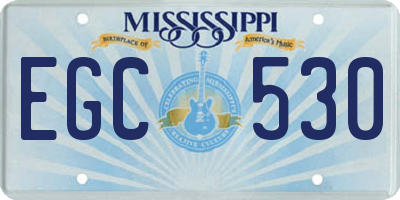 MS license plate EGC530