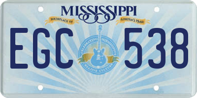 MS license plate EGC538