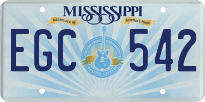 MS license plate EGC542
