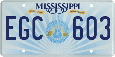 MS license plate EGC603