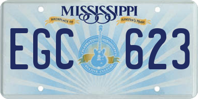 MS license plate EGC623