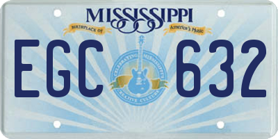 MS license plate EGC632