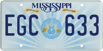 MS license plate EGC633