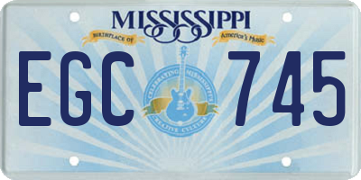 MS license plate EGC745