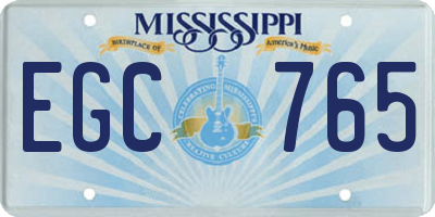 MS license plate EGC765