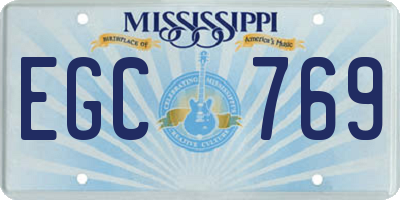 MS license plate EGC769